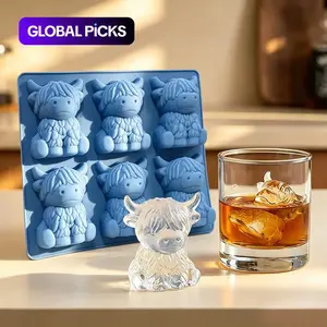 Mini Highland Cow Ice Cube Mold, Ice Cube Tray, Cute 3D Ice Cubes for Drinks, Parties, and Gifts, Perfect for Beverage Enhancements