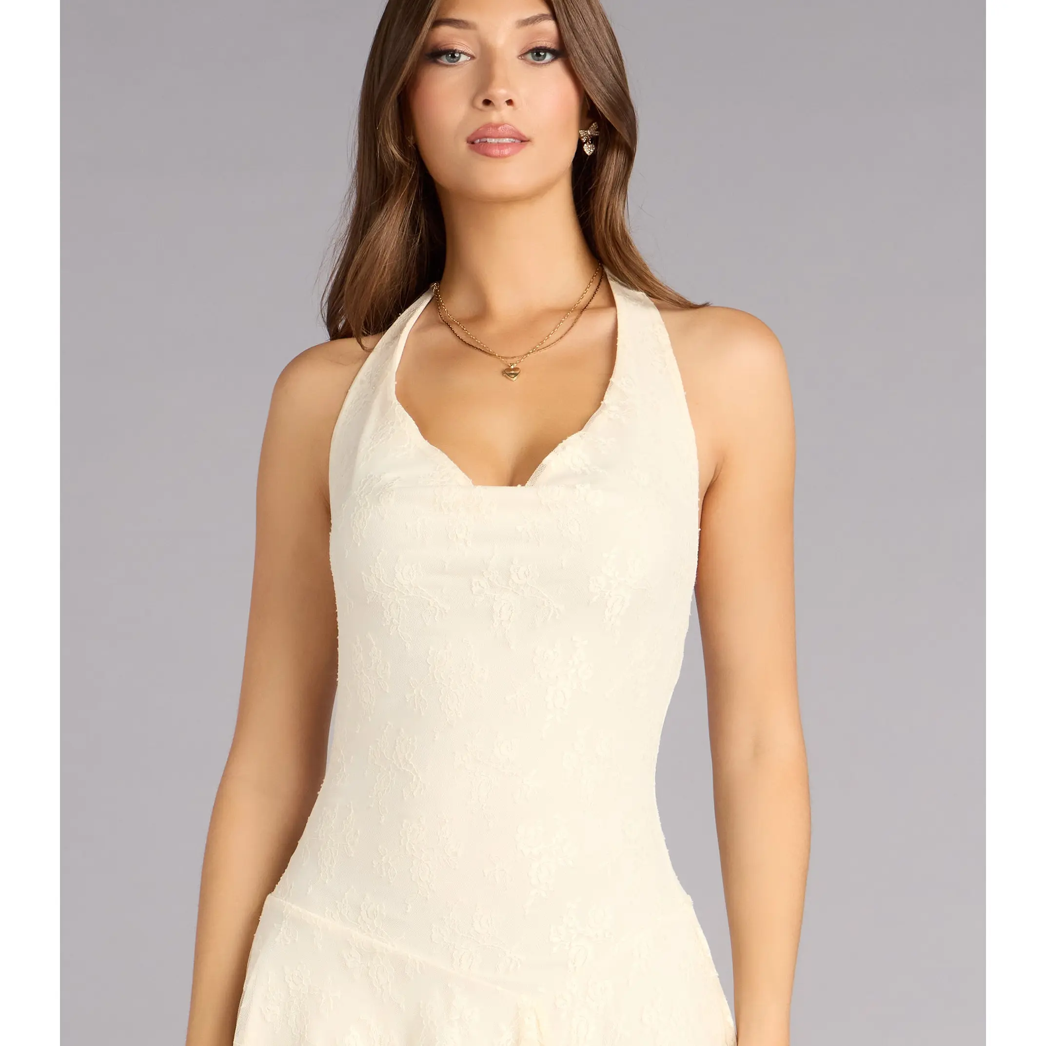 Flirty Details Lace Halter Mini Dress - TikTok Shop Flirty Details Lace Halter Mini Dress - TikTok Shop