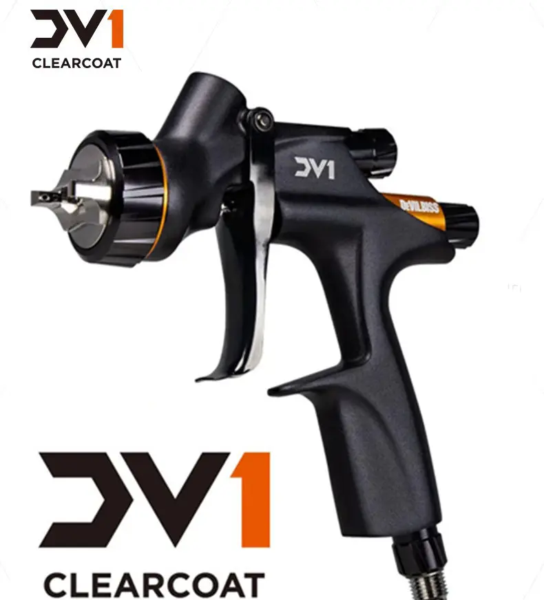 DEVILBISS DV1 B1+ HVLP Gravity Spray Gun Non-Digital Clearcoat Paint Sprayer for Automotive Refinishing 600ML CUP 1.3TIP