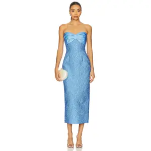 SAU LEE Jackie Dress in Azure Blue