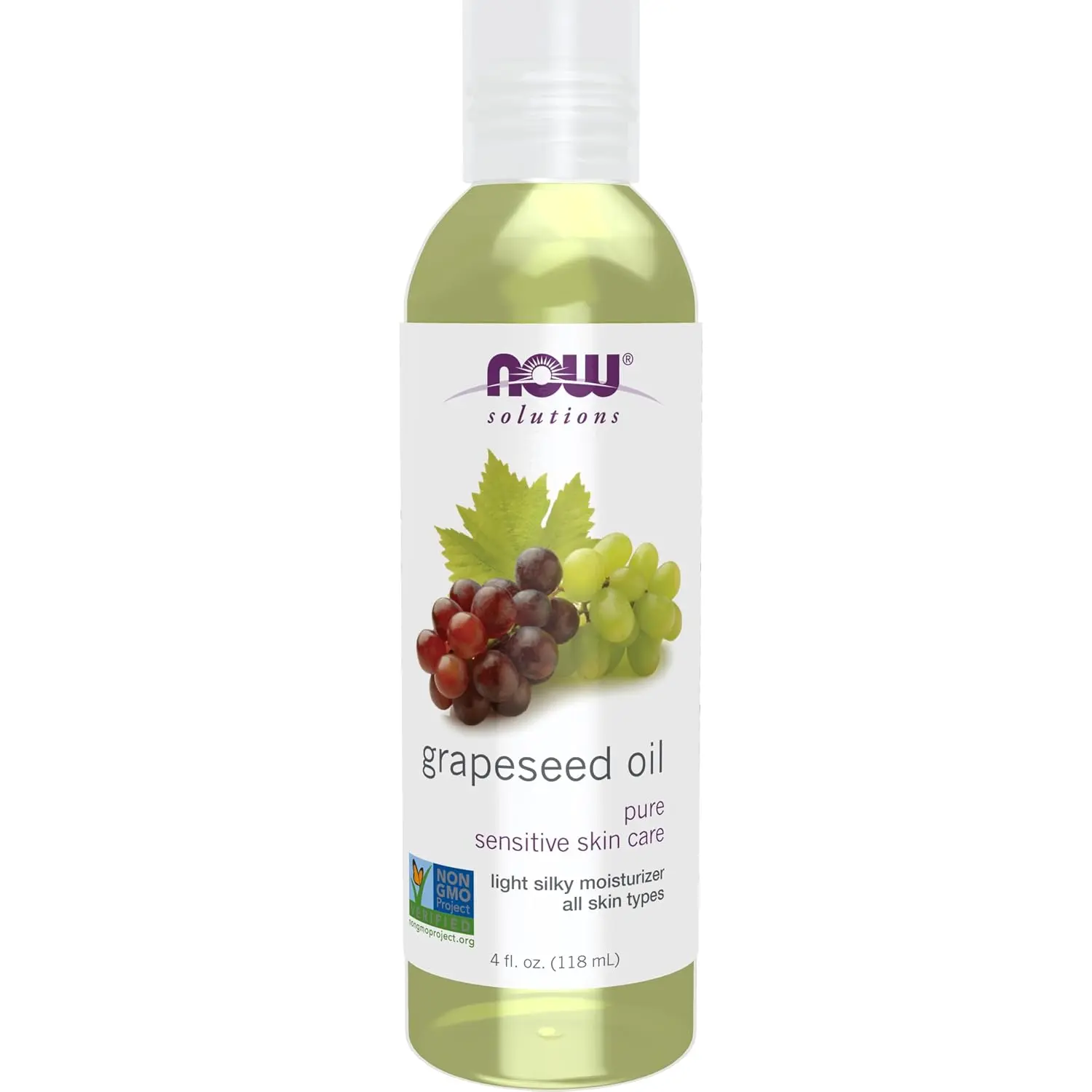 Solutions Grapeseed Oil - Mild Skincare Moisturizer, Light Silky Formula for Sensitive & All Skin Types, 4-oz