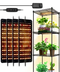 Barrina Ultra-Thin Grow Lights for Indoor Plants, 40W (4 x 10W) Full Spectrum, with 3/6/12H Auto On/Off Timer, 3 Spectrum Modes, 7 Dimmable Levels, 4 Packs