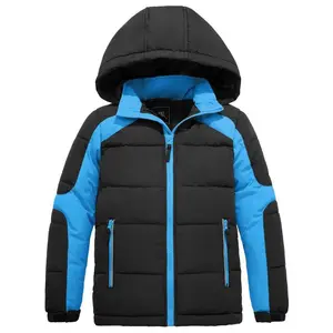 Kid's Hooded Puffer Jacket Fleece Outerwear Coat