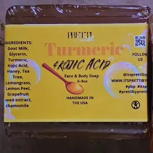 Turmeric and Kojic Acid face + Body Bar Soap Acne Clear Flawless Skin Repair Comfort Skincare Radiant Pack Lemon Grapefruit Cleansing Cleanser