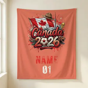 Custom 2026 World Soccer Blanket,Custom Football Nation Blanket with Name,USA Canada Mexico Soccer,2026 Soccer Tournament,Soccer Fan Gift