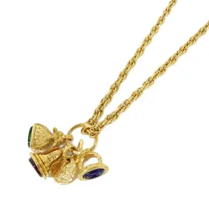 Pre-owned CHANEL Stainless Small Leather Goods Necklace