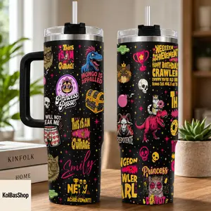 Personalized This Is An Outrage 40oz Tumbler, New Achievement Donut And Mongo Cup, Dungeon Crawler Carl Stainless, Bookish, Sci Fi Fantasy