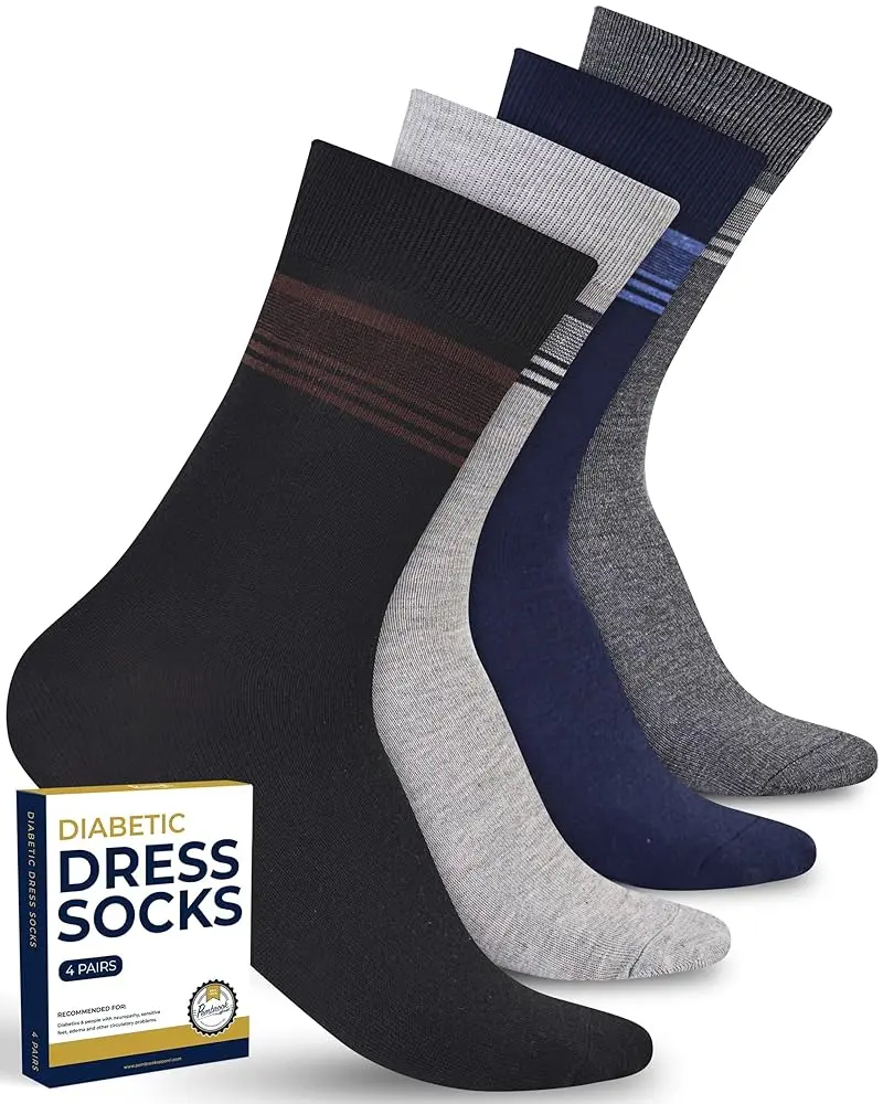 Calf Stripes (Black/Gray/Navy/Light Gray) - 4 Pair
