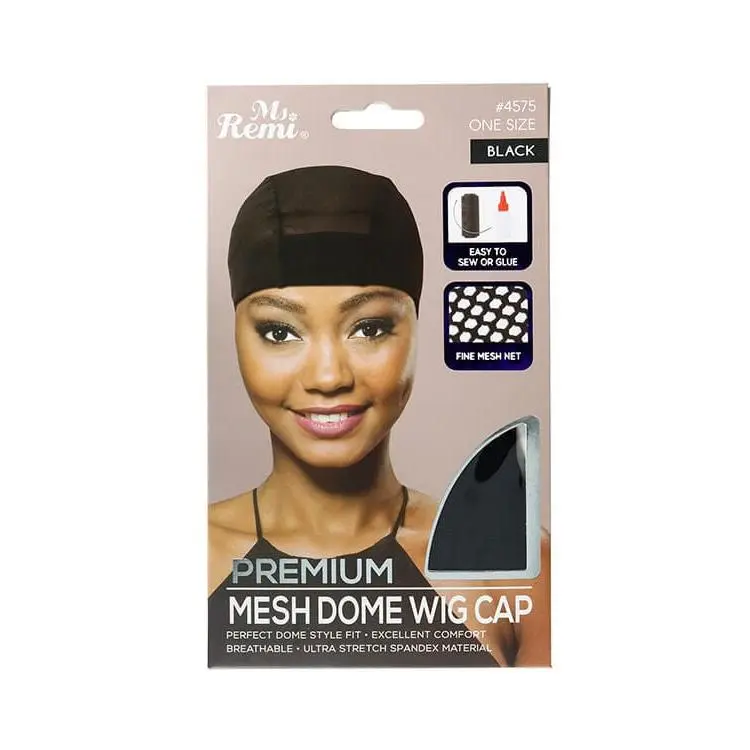 Black Spandex Dome Wig Cap, Breathable Mesh with Headband for Wig Making, Comfortable Stretch Fit, Black Wig Cap Headband