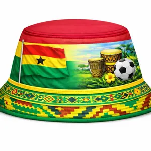Unisex Ghana Flag Bucket Hat - Patriotic African Pride, Flag Accent, Graphic Colorful Summer Street Style Accessory, Flag Accent Hats, Graphic Colorful Hats