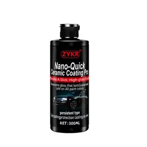 ZYKR automotive nano-ceramic coating product utilizes advanced ceramic technology, offering dust-proof and water-repellent properties as well as long-lasting luster. Capacity: 300 milliliters.