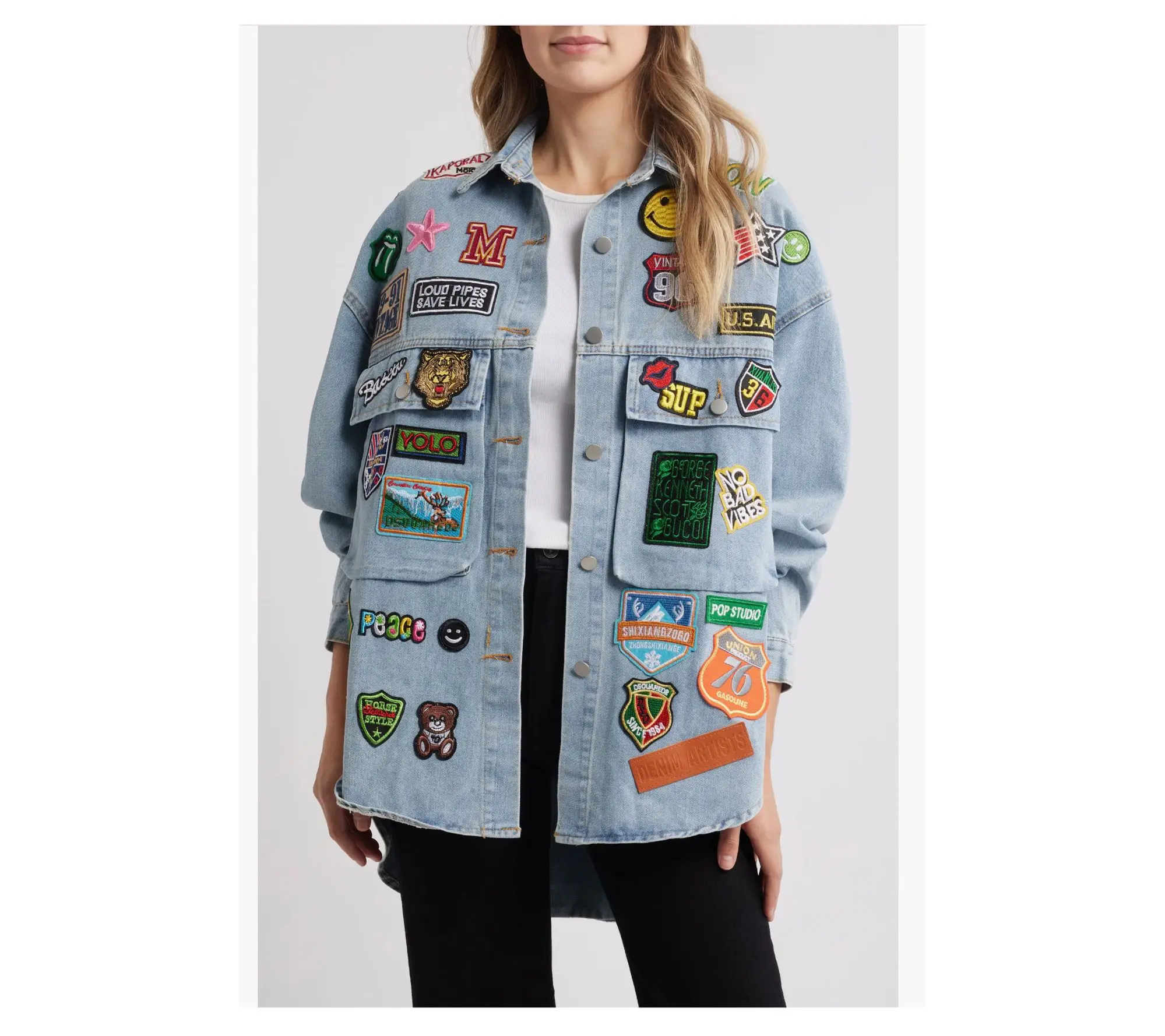 NIKKI LUND Thora Patch Denim Jacket NIKKI LUND Thora Patch Denim Jacket