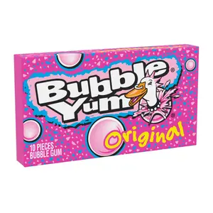 6x Bubble Yum Original Classic Chewing Gum - Sweet Bubble Gum Snack Candy Treat 10ct