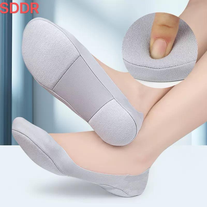 Women's SDDR Essential Sponge Pad Invisible Basic Black No Show Socks - Anti-Slip, Breathable, Ergonomically Designed, Comfortable - Everyday, Daily Wear, Gym Use - Spring/Summer/Autumn - Gray-1 Pair, Sports Shoe Accessory