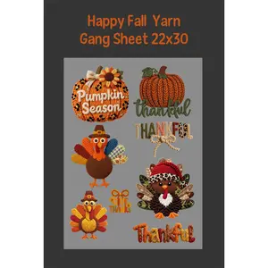 Happy Fall Yarn Gang Sheet 22x30