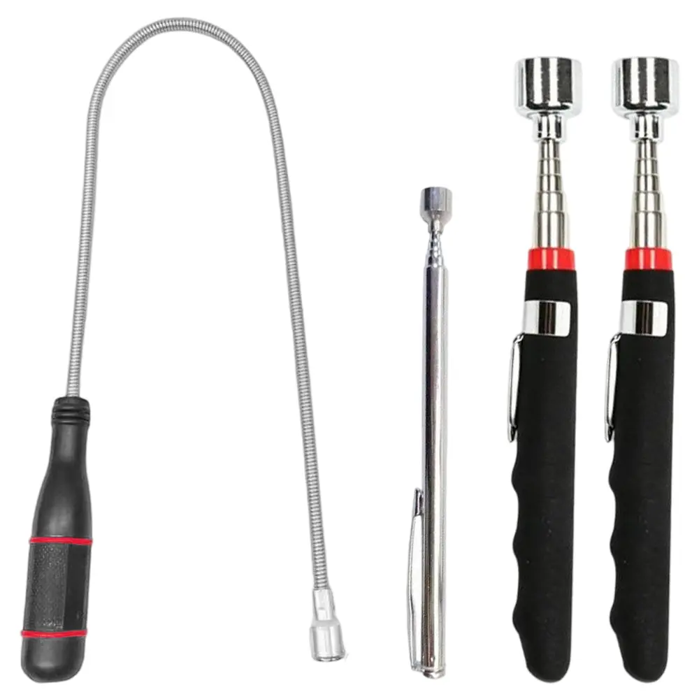 4 Packs Telescoping Magnetic Pickup Tool 30in with 40lb Pull Force | Telescopic Strong Magnet Sticks, Non-Slip Long Extendable Magnet Pickup Tools, Nail Picker Upper for Technicians Mechanics