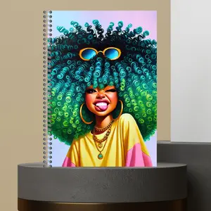 21. Made to Order Colorful Hair Character Journal with Lined Paper - Ideal for Writing and Personalization