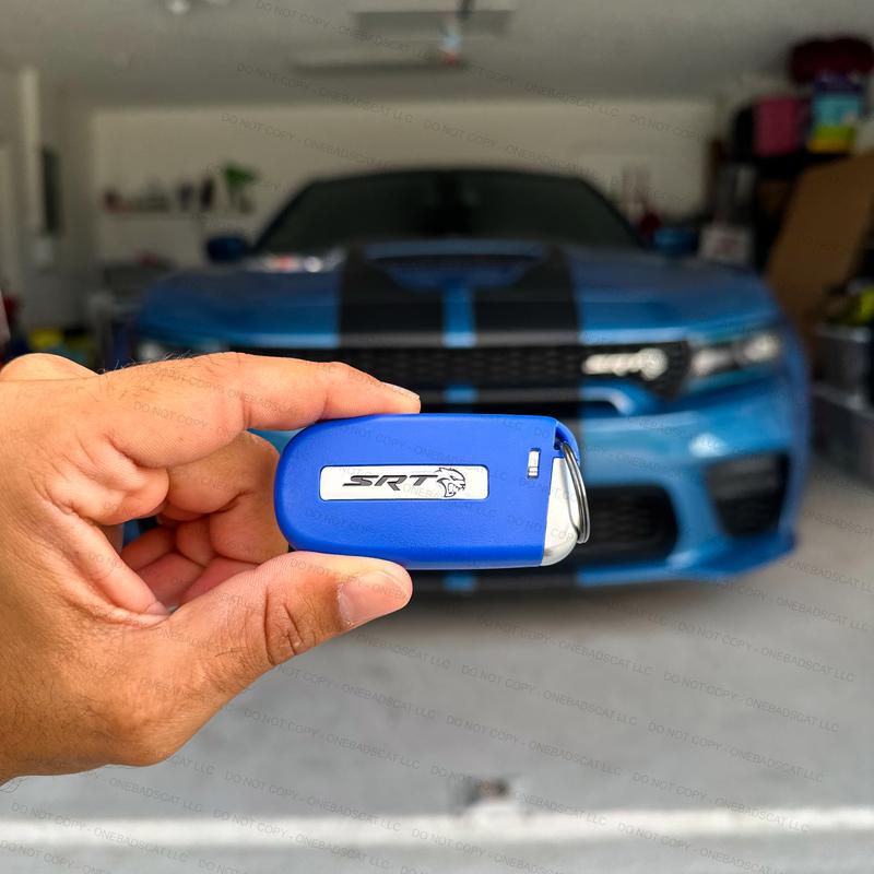 Blue or Red SRT Hellcat Key Fob Case - OEM Replacement for Dodge Charger, Challenger, Durango & 300 car