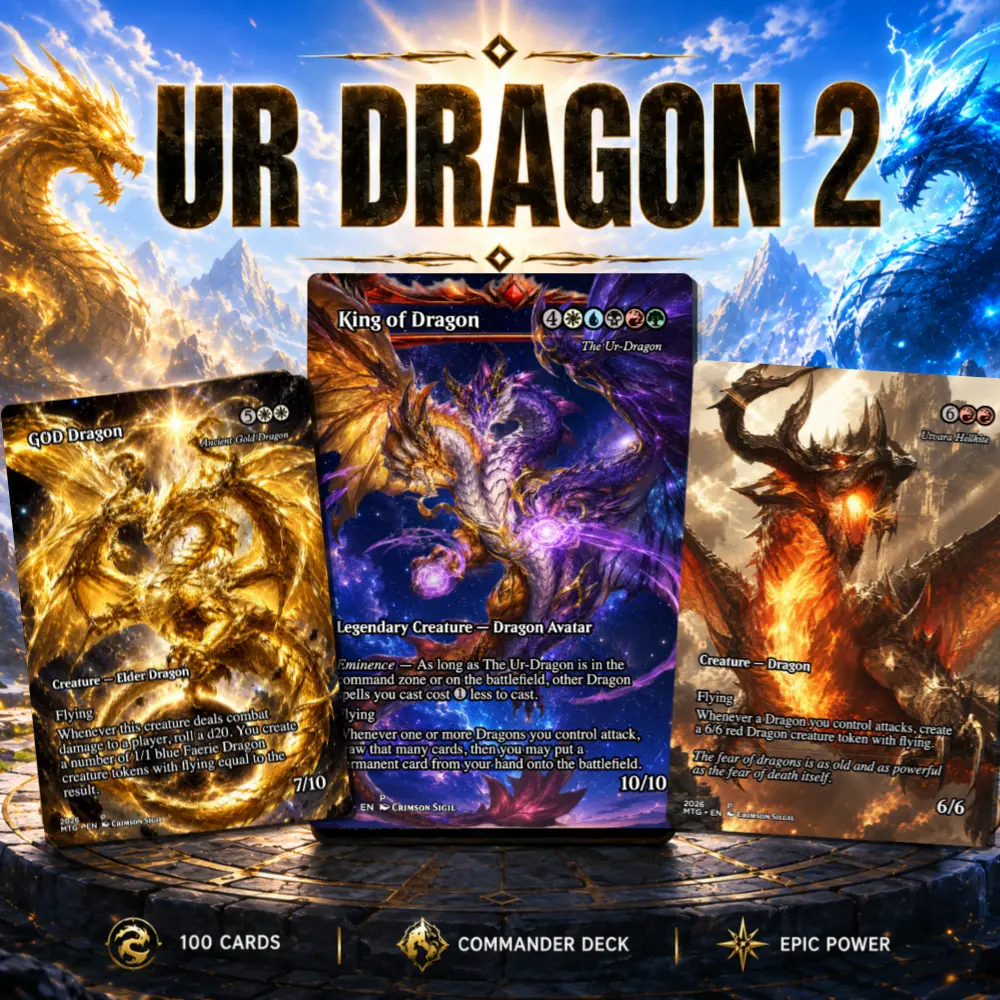 Dragon Tribal ver2 MTG Commander Deck 100 Cards – 5 Color EDH Style Trading Card Game, Custom TCG Gift for Card Collectors