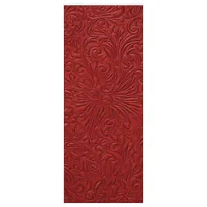 Tooled Red Leather Style Wrapping Paper In the Western country, cowboy ranch rodeo genre.