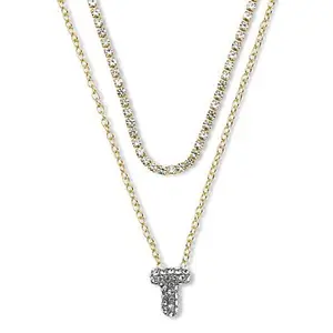 BAUBLEBAR Initial Drop and Tennis Necklace 2-piece Set