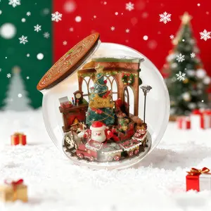 Christmas Prelude - Christmas Limited Edition - Christmas Gift - 3D Wooden Puzzle - DIY Small House Set, Bookshelf Add-On Decorations, Wooden Book Corners Assembly Kit, DIY Wooden Book Corners Set Vintage Magic Library Stand