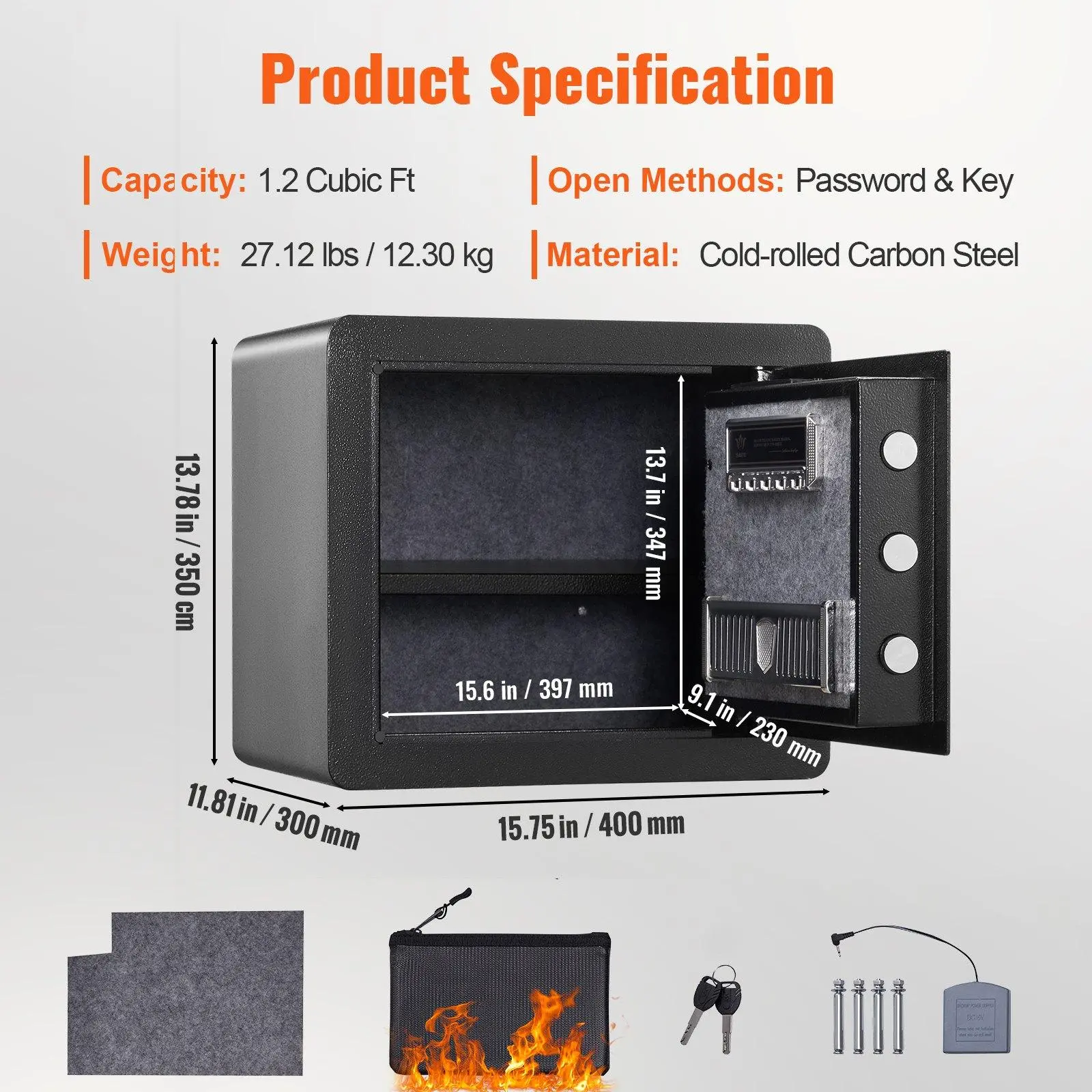 1.2 L - 15.8 x 11.8 x 13.8''