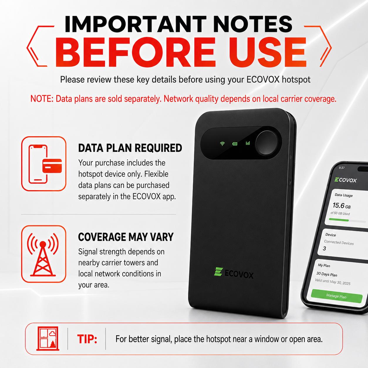 ECOVOX 2026 Upgraded WiFi 6 Mini Pocket WiFi | 4G LTE No Contract No SIM Required | Pay-As-You-Go Multi-Carrier Router | 3.5 oz Ultra-Light Multi-Device Share | Car Travel Essentials Road Trip Must Haves, Back to School