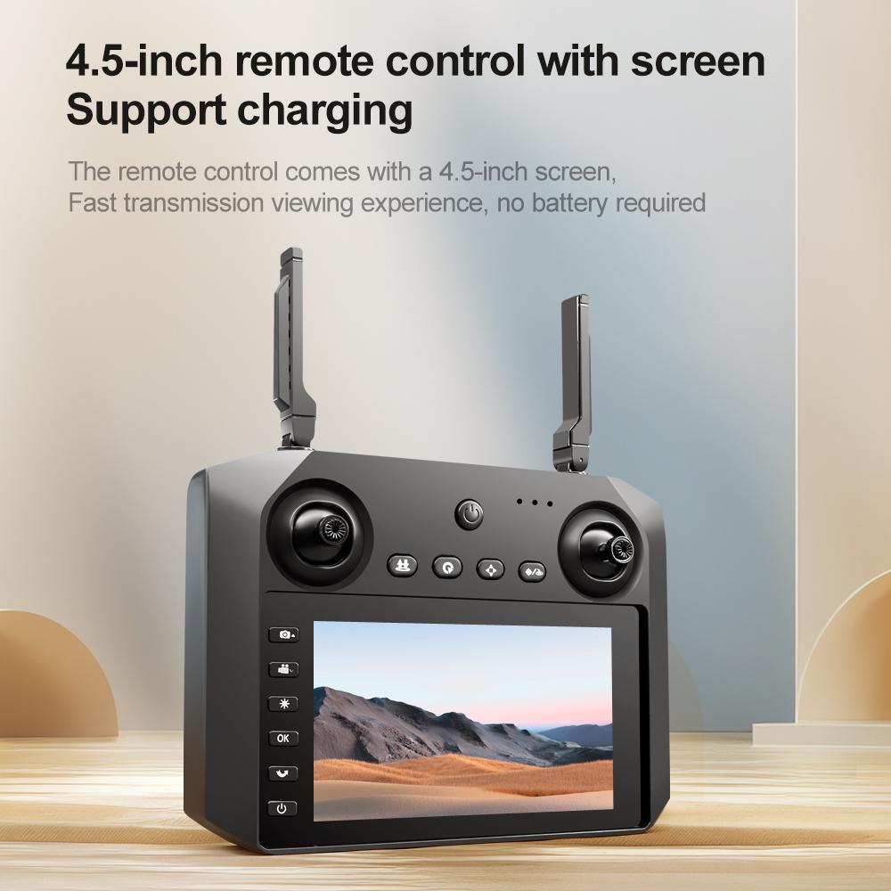 GPS Drone for Adults with 4K Dual Camera, FPV RC Quadcopter, Auto Return, GPS Follow Me, Circle Fly, 4.5" LCD Tablet Screen, Brushless Motor, Lightweight Foldable Drone for Beginners, 2 Batteries + Carrying Case Bundle Obstacle Avoidance optical flow