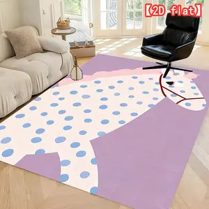 2D flat illustration: spotted giraffe creative design, suitable for home decoration, office, yoga or holiday gifts, velvet colored rugs are washable, perfect for creating a warm atmosphere