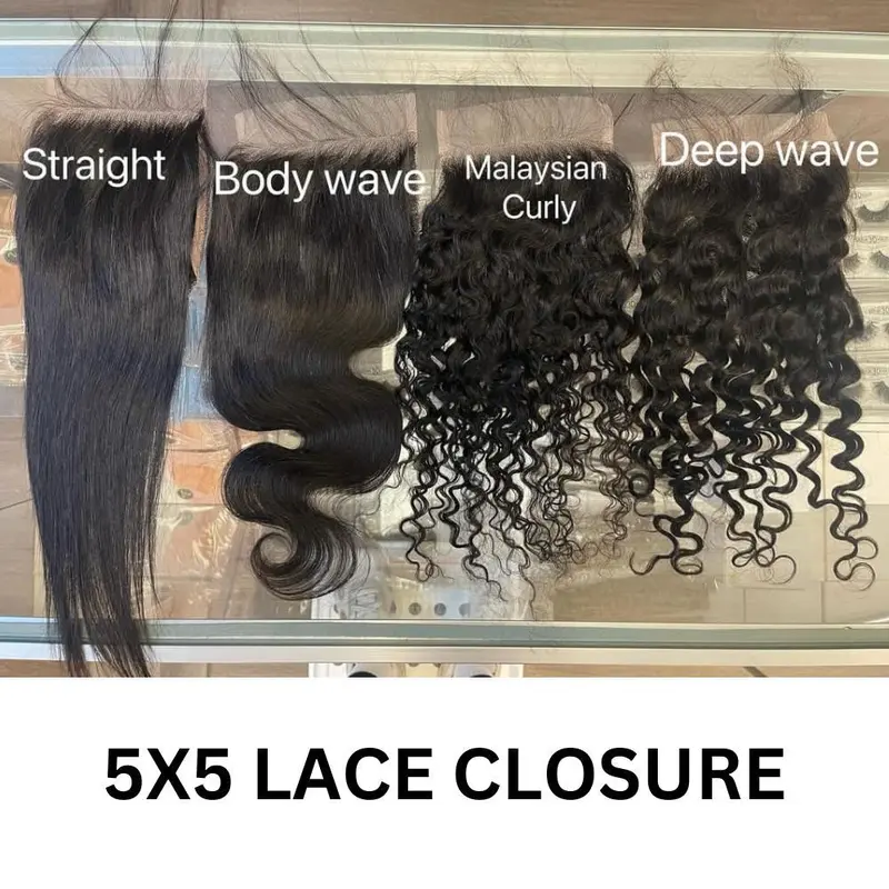 [We Heart Hair] 5x5 Lace Closure 11A Cambodian Human Hair - Straight/Wavy/Curly Black/Nature Wavy