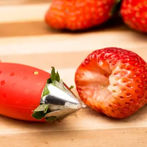 Strawberry Huller and Stem Remover - Easy Kitchen Gadget for Perfect Strawberries