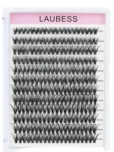 Cluster Lashes 240pcs 40D DIY Eyelash Extension D Curl Long Individual Lashes Mixed Tray Faux Mink Lash Clusters Extensions 0.07 0.10 Black (40D-0.07D-9-16mm) Makeup Cosmetic Eyelashes Extensions