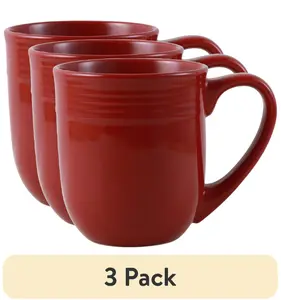 (3 pack) Chiara Stoneware 16.5-oz Red Mug