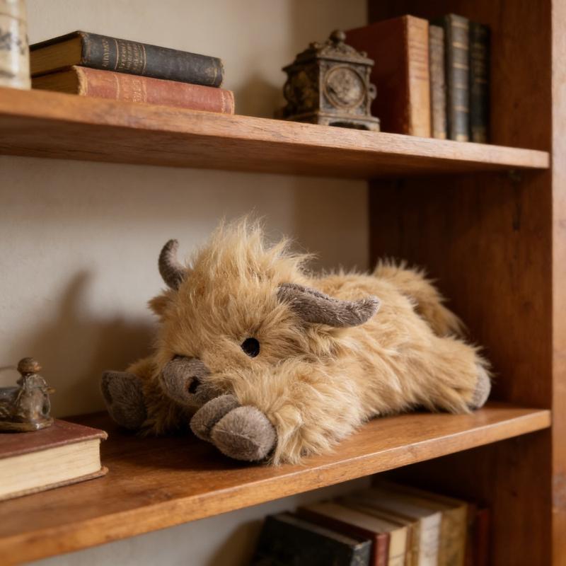 3 sizes of Scottish Highland plush cow toys, cute fluffy cow plush doll pillows, Cute cow design, realistic plush decorations, suitable for adults and children's birthdays and Christmas gifts