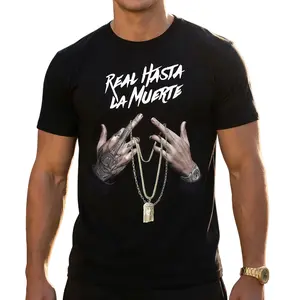 Cotton Graphic Tees with Real Hasta La Muerte Tattoo Hands Gift Tee Casual Fitted Crewneck Short Sleeve T-Shirt for Men & Women All Seasons Wear - Top, Menswear