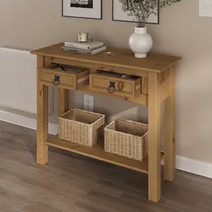 Wood Hall Table Console 2 Drawers Corona | Furniture Dash Wood Hall Table Console 2 Drawers Corona | Furniture Dash
