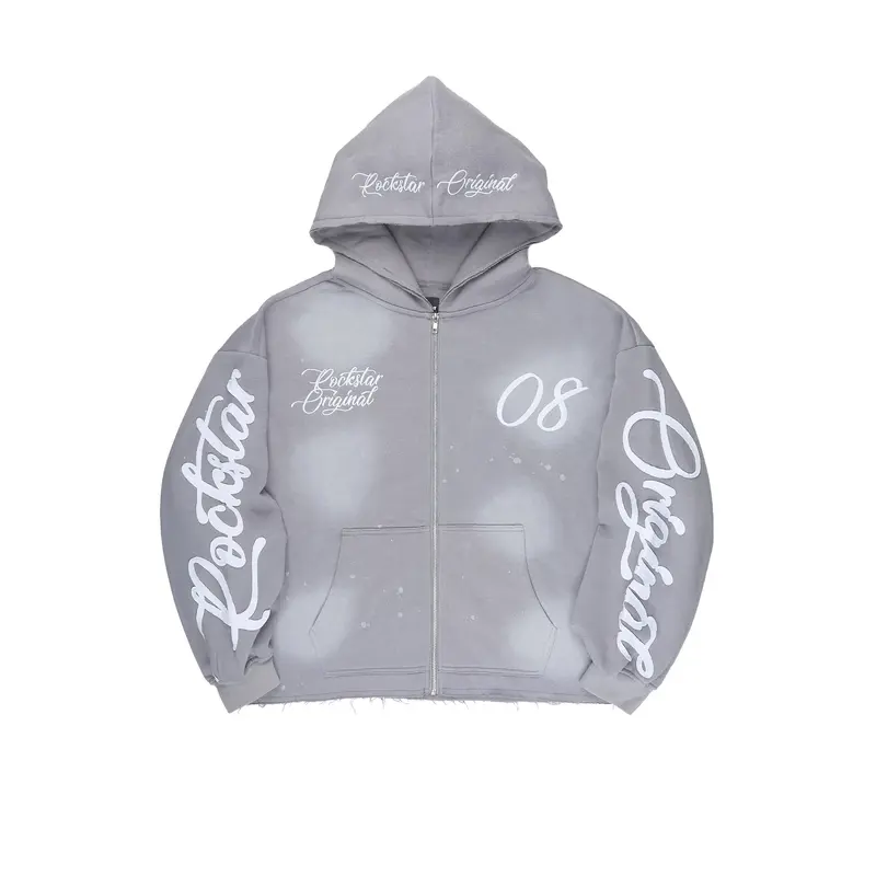 Hanif Vintage Grey Zip Up Hoodie