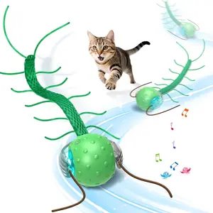 Interactive  Toys for Bored Cats, with Chirping, Centipede Motion Wake-up Super   Ball  Rug
