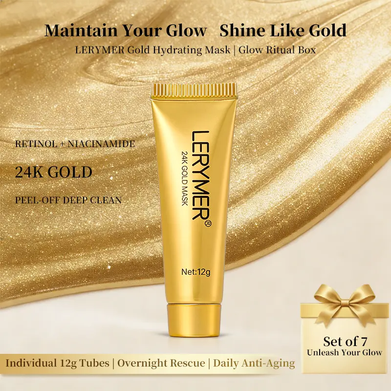 [LERYMER] Retinol Snake Venom Gold Hydrating Mask 12g*7pcs Weekly Care With Niacinamide And Collagen For Radiant Skin | Refreshing Peel Off Treatment | Self Care Skincare | Moisturizing Skin Care