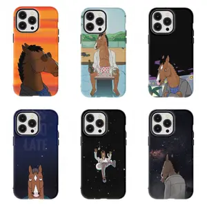 Edgy B-BoJack Horseman Phone Case Trendy Tough Phone Case Compatible for iPhone 17 16 15 14 13 12 11 and for Samsung S21-S25 Perfect Gift for Fans Her/Him