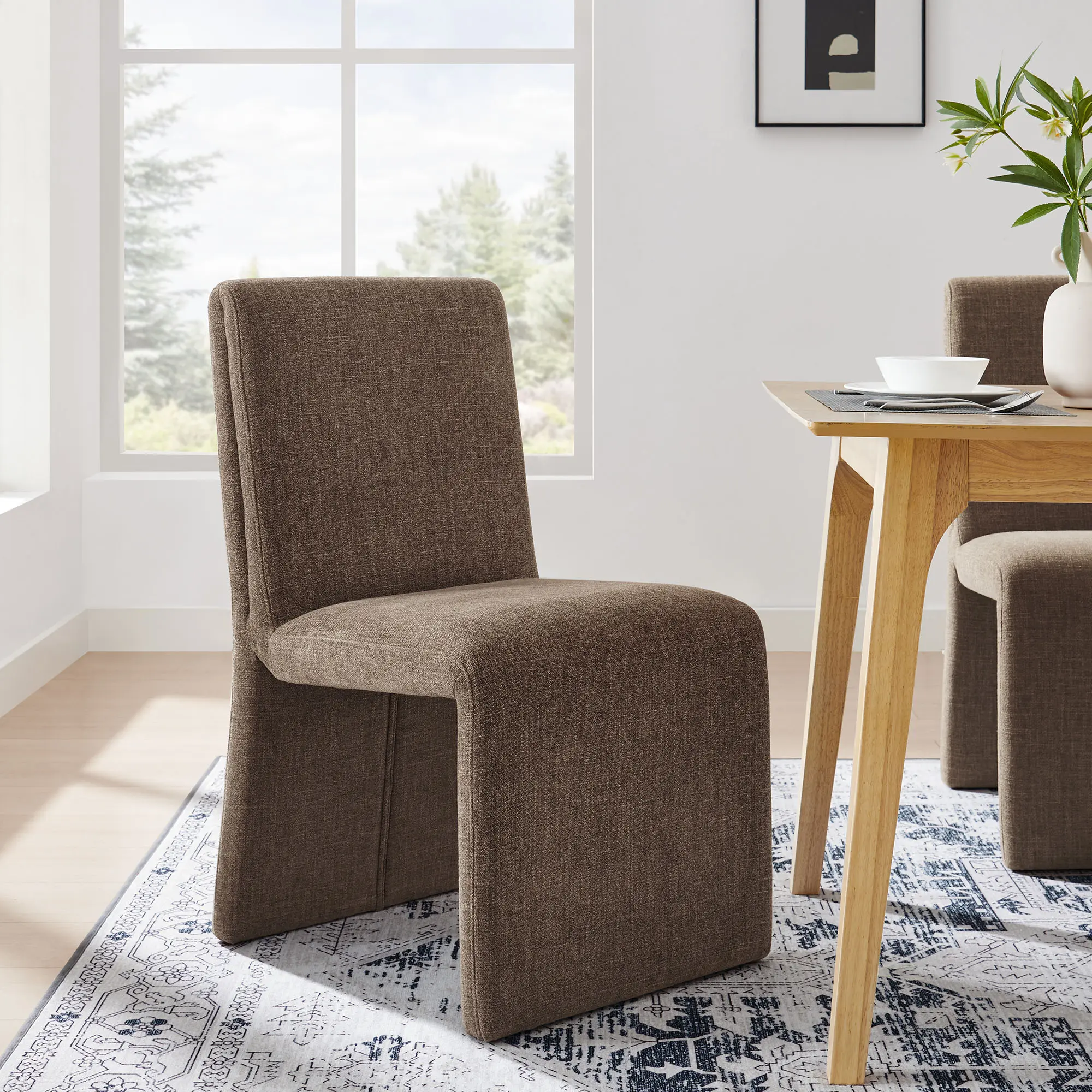 Emory Fabric Upholstered Dining Side Chair in Mocha