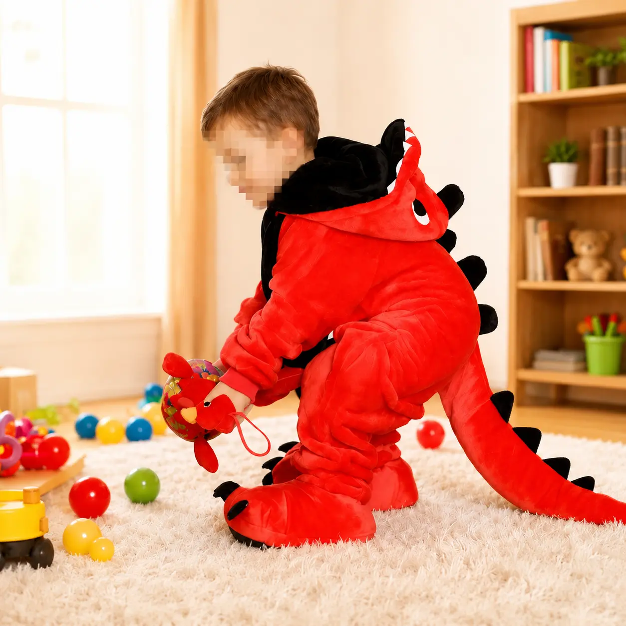 Kids Dinosaur Wearable Blanket, Soft Plush Fleece Blanket Hoodie with Cute Animal Design, Cozy Warm Cartoon Dinosaur Blanket for Fall Winter Home, Halloween Gift