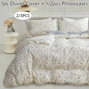 2/3 Piece Country Style Quilt Cover Set with 8 Size Options, Soft Breathable Microfiber Bedding, Duvet Cover Sets, Perfect Gift for Everyone
