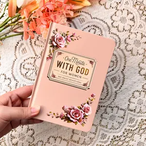 1/2 Pack One Minute with God for Women, 365-Day Devotional Journal, Portable Daily Reflection Notebook, Self-Improvement Diary, Daily Guided Journal, Perfect Gift