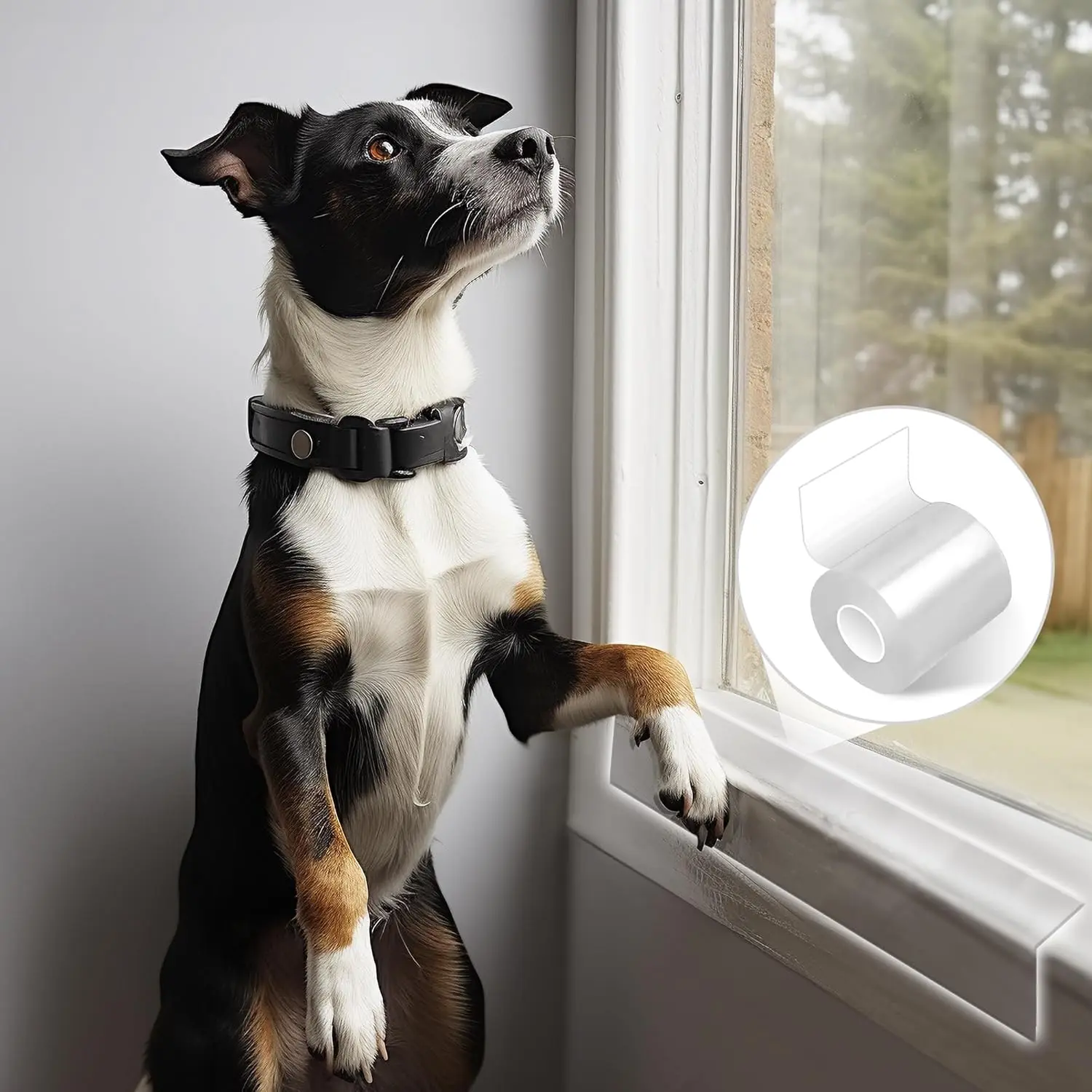 Door Protector from Dog Scratching, Window Sill Protector, Clear Sided Shield Protection Barrier Anti Cat, Dog Scratching, Slobbering, and Clawing Furniture, Glass, Car Door, Couch in x .ft