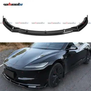 2017-2024 Tesla Model 3/Model Y| 3-Piece Front Bumper Lip Spoiler Body Protection Kit🔥#TeslaMods#Model 3 Y Front Lip#TeslaBodyKit