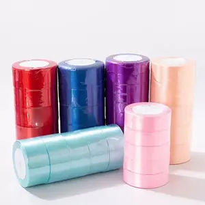 Satin Multi-Color Decorative Ribbon Spool Set - Home & Festive Party Supplies for Wedding Balloon, Gift Flower Bouquet Wrapping, Skirt Tail Accents