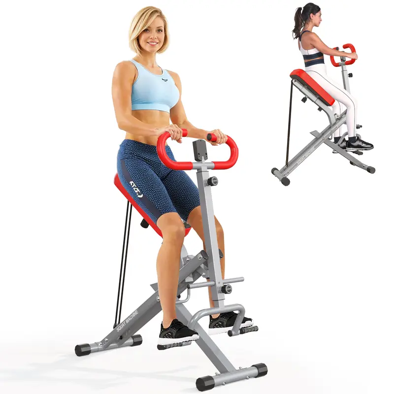 Dland Squat Machine Glutes Workout Adjustable Resistance Foldable Exercise Equipment Leg Exercise Machine with 350lbs Weight Capacity for Women, Rowing Machine, TikTokShopBlackFriday Hiit Killer Lcd Display