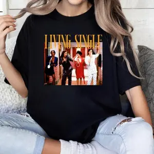 Retro Living Single Tee Shirt Movie Crewnecks , Hoodies - Sweatshirt